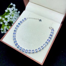 Natural tanzanite bracelet, the latest fashion, 925 Sterling silver, many gems, beautiful color, Ladies Bracelet 2024 - buy cheap