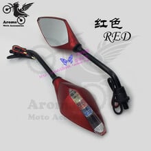 top quality motorcycle rearview mirror with LED motorbike mirrors indicator 10mm 8mm screw universal motocross ATV moto parts 2024 - buy cheap