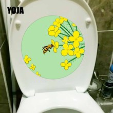 YOJA 21.3X21.5CM Wall Sticker Toilet Decal Bedroom Home Decor Bees Gather Honey From Rape Flowers T5-0916 2024 - buy cheap