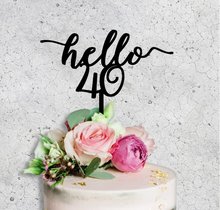 Hello 40 Forty 40th Birthday Cake Topper Black Acrylic Cake Topper Wedding Birthday Party Event Decorations 2024 - buy cheap