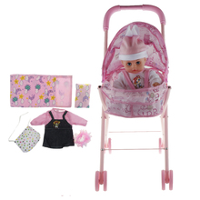Cochecito de bebé Reborn, decoración de muebles para habitación infantil, juguete de juego de simulación, carrito de juguete para niños, carrito de supermercado 2024 - compra barato
