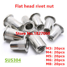 100pcs/kits M3 M4 M5 M6 M8 Rivet Nuts Stainless steel Flat Head Rivet Nut Kits Blind Rivnut Insert Thread Nut 2024 - buy cheap