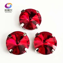 Round shape red AAA glass crystal flatback claw rhinestones,sew on stones with holes,diy/apparel accessories SWR06 2024 - buy cheap