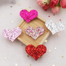 Glitter heart paillette Felt Fabric Patches Appliques for children's headwear 20pcs DIY Wedding Accessories Craft Supplies SE07 2024 - buy cheap
