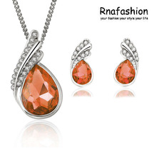 Fashion accessories Girls accessories set crystal necklace earrings crystal jewelry sets 006 2024 - buy cheap