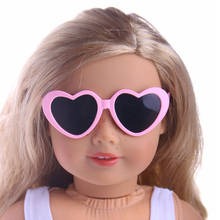 Оправа в форме сердца, модные очки, подходят для кукол, аксессуары 18 дюймов 2024 - купить недорого