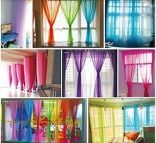 Cortina de tule com 2 painéis de 140cm x 245cm, tela transparente de gaze europeu, voile, cortina fabricada para janelas da sala de estar 2024 - compre barato