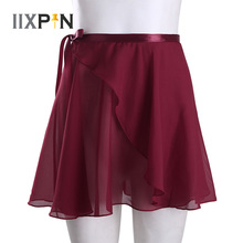 Iixpin-saia de ballet com lenço pra mulheres adultas, saia tutu de chiffon com envoltório sobre o lenço, saia de balé com laço na cintura, para dança, skate 2024 - compre barato