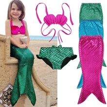 Bañador de cola de sirena para niñas, conjunto de Bikini, traje de baño, UK 2024 - compra barato