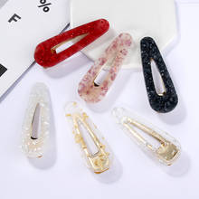 Women Girls Acrylic Hollow Geometric Waterdrop Rectangle Side Hair Clip Tin Foil Sequins Hairpins Barrettes Hairgrips 2024 - buy cheap