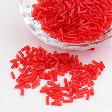 1250pcs/50g Glass Bugle Beads, Seed Beads, Red, Grey, Peru, Rose Brown,about 6mm long, 1.8mm in diameter, hole: 0.6mm 2024 - buy cheap