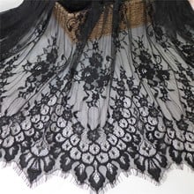 LaceTime 3 Meter Eyelash Black&White Lace Trim Mesh Lace Fabric Sewing Lace Trim For Dress Making Decoration 2024 - buy cheap