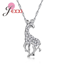 Cute Deer Shape Picturesque Animal Pendant 925 Sterling Silver CZ Cubic Zirconia Crystal Lady Fine Gifts Jewelry 2024 - buy cheap