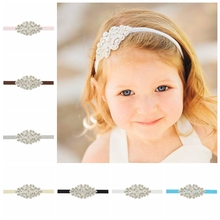 Yundfly Girls Rhinestone Headband Little Princess Elastic Bow Hairband Photo Prop Baby Birthday Gift Wedding Party Headbands 2024 - buy cheap