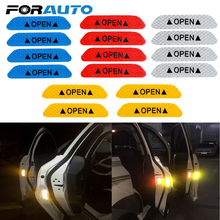 FORAUTO 4 unids/set abierto tiras reflectantes seguridad pegatina de advertencia para coche reflectante cinta de advertencia en la puerta del coche pegatinas Accesorios 2024 - compra barato