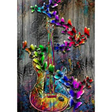 Diamante bordado grânulo borboleta guitarra 5d pintura diamante completo mosaico imagem de strass ponto cruz presente 2024 - compre barato