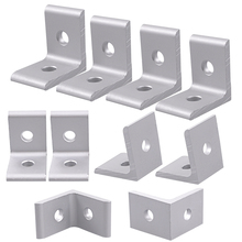 25 x 25 x 18mm 2 Hole 2020 Series Inside Corner Bracket for  Aluminum Extrusion Profile with Slot 6mm 10 Pieces 2024 - buy cheap