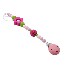 Baby Pacifier Clip Wooden Handmade Cute Pacifier Chain Colourful Beads Necklace Silicon Dummy Clips 2024 - buy cheap