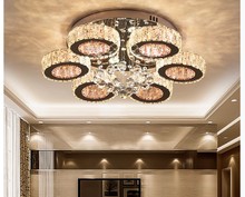 Lámpara de techo moderna de cristal cromado, accesorio de iluminación LED cromado, montaje empotrado, 100% garantizado de CA, D470mm 2024 - compra barato