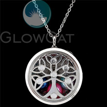 Life Tree Locket Steel Chains Essential Oil Aromatherapy Diffuser Perfume Locket Pendant Necklace R-K1189 2024 - buy cheap