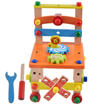 Silla de ensamblaje de madera Montessori para niños, juguetes educativos multifuncionales para aprendizaje temprano, juguetes inteligentes para niños 2024 - compra barato