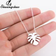 Shuangshuo colar havaiano com pingente de árvore, colar e colar de folha dourado para gargantilha acessórios de plantas 2024 - compre barato