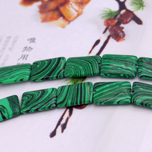 Rectangle shape Green malachite loose beads 13x18mm 15inches stripe stone women jewelry making design gifts wholesale and retail 2024 - buy cheap