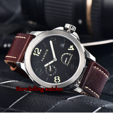 Parnis 44mm Men Mechanical Watch 2530 Power Reserved Steel Case Purse Leather Sapphire Luminous Date Automatic Self Wind Watch 2024 - buy cheap