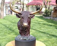 wholesale factory Decoration Crafts Brass Western Bronze Copper Marble Decoration Sculpture Bull Cow Cattle OX Head Statue 2024 - buy cheap