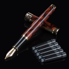 Jinhao 1200 Luxury Gold Clip Fountain Pen Wine Red Metal Ink Pens Teacher Student Friend Gift Stationery with Box 2024 - buy cheap