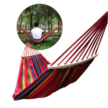 260*150cm 2 People Outdoor Canvas Camping Hammock Bend Wood Stick steady Hamak Garden Swing Hanging Chair Hangmat Blue Red 2024 - buy cheap