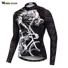 Weimostar Printing Skull Cycling Jersey Long Sleeve Men Autumn Road Bike Clothing MTB Bicycle Jersey Top Quick Dry Cycling Shirt 2024 - buy cheap