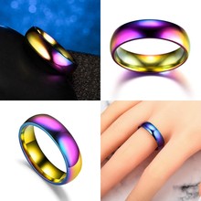 Anillo de acero de titanio para hombre y mujer, sortija delgada de arco iris de terapia magnética de 16mm-23mm para perder peso, joyas para cuidado de la salud 2024 - compra barato