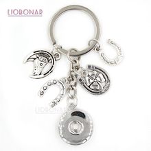 10PCS Horseshoe Key Chain Handbag Charm Good Luck Horse Shoe Snap Keychain Key Ring Gifts for Men Women 18mm Snap Jewelry 2024 - buy cheap
