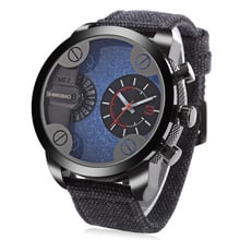 Relógio de pulso esporte militar masculino, relógio de quartzo com mostrador grande de nylon 2018 2024 - compre barato