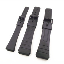 Wholesale 10PCS/lot 14mm 18mm 20mm black color resin watch band watch straps man and woman wrist watch straps for casio bands 2024 - buy cheap