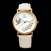 YAZOLE Fashion Rose Gold Watch Luxury Crystal Watch Women Watches Leather Ladies Watch Clock saat bayan kol saati reloj mujer 2024 - buy cheap