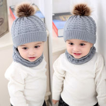 Tapa bufanda 2 uds lindo Chico, bebé, niña, niño, bebé de punto de ganchillo sombrero de invierno cálido niños niñas 2024 - compra barato