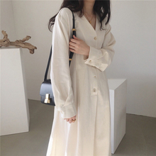 Women Spring white long loose shirt Dress V-neck Long Sleeve Vestidos Casual Plus Size Robe Femme Sukienki jurken 2024 - buy cheap