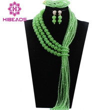 Trendy New Design African Wedding Jewelry Set 2017 Green Handmade Bead Balls Costume Jewelry Sets for Women Free Shipping ABH323 2024 - buy cheap