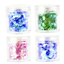 10ml /jar  3D Nail  Purple Blue Pink Mixed Nail Glitter Powder Sequins Powder For Nail Art 4 Colors For Gel Polish Glitter CA107 2024 - buy cheap