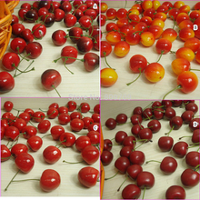 200 unids/lote artificial realista mini cereza, modelo de la fruta falsa plástico Cherry, decoración casera del hogar DIY, 5 colores, al por mayor 2024 - compra barato