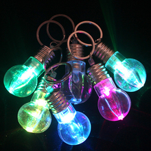 Миниатюрная цветная светодиодная лампочка с брелоком светильник ящаяся игрушка, креативный брелок, лампочка для вечеринок, игрушки для детей, забавная сумка, украшение, подарок 2024 - купить недорого