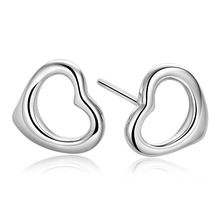 Hot Sell New Fashion Heart Design 925 Sterling Silver Stud Earrings for Women Girls Jewelry Gift Wholesale Drop Shipping Cheap 2024 - buy cheap