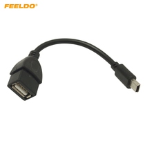 FEELDO 138mm Car Audio CD/DVD 5pin mini USB Male to USB 2.0 Female Connection Cord T Interface OTG Data Cable #HQ5665 2024 - buy cheap