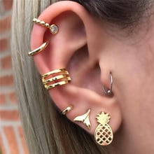 Vintage Geometric Stud Earrings Set For Women Girls Fashion Crystal Star Circle Small Earrings Boucle d'oreille Femme 2024 - buy cheap