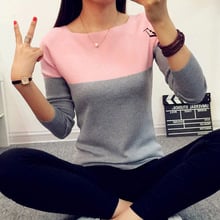 Spring Autumn Casual Sweater Women Jumper High Elastic Long Sleeve Patchwork Knitted Pullovers and Sweaters Female pull femme 2024 - buy cheap