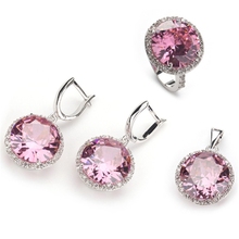 SHUNXUNZE jewelry sets for women Pink Purple light blue Rainbow Cubic Zirconia Rhodium Plated R145set R487set R735set R748set 2024 - buy cheap