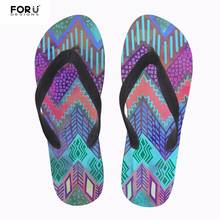 FORUDESIGNS Chevron Casual Brand Women Flip Flops 2018 Summer Fashion Flats Rubber Flip Flops for Female Home Slippers for Woman 2024 - buy cheap