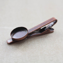 Blank Tie Clips Bar with Round Deep Bezel Cups Cabochon Men's Wedding Tie Clip Settings Cuff & Collar Making Antique Copper tone 2024 - buy cheap